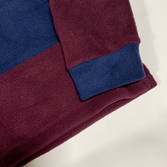 PINK Victoria’s Secret Maroon & Navy Striped 1/4 Zip Polar Fleece Pullover-6031 - Picture 9 of 9